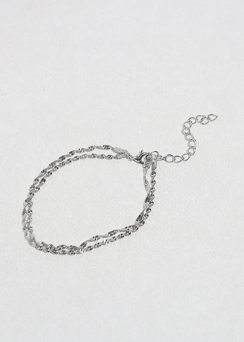 Twisted Silver Chain Bracelet